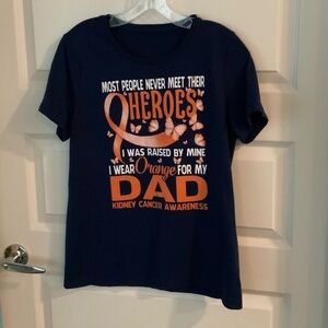 Kidney Cancer Awareness T Shirt Dark Blue
